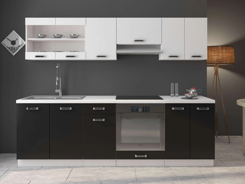 Alsó konyhaszekrény Oran 60 DG BB (fehér + fekete). 1033035