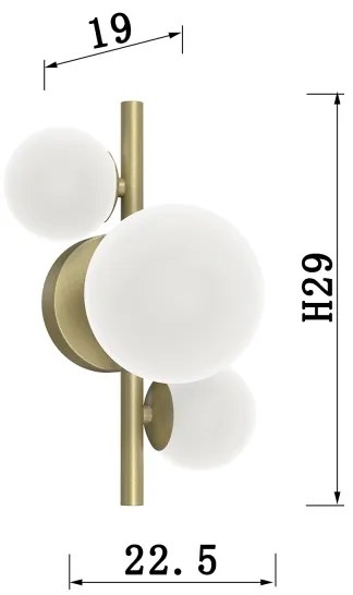 ONLI - Fali lámpa PALOMA 3xG9/10W/230V arany