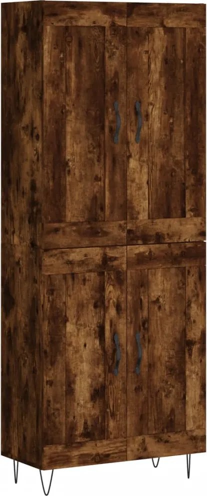 vidaXL füstös tölgy színű szerelt fa magasszekrény 69,5 x 34 x 180 cm
