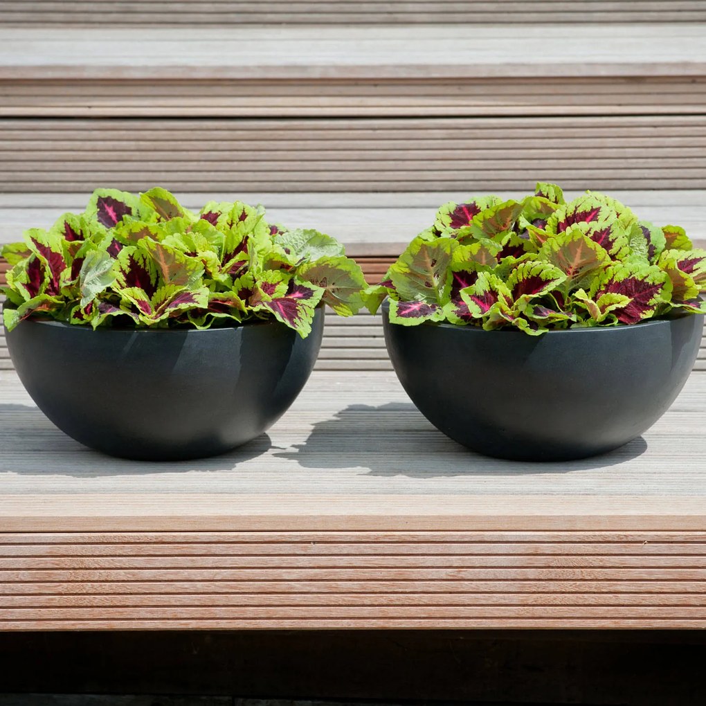 Pottery Pots Vic Bowl ültetőgép, fekete színű, többféle méretben - PotteryPots méret: H - h 28 cm, ⌀ 60 cm