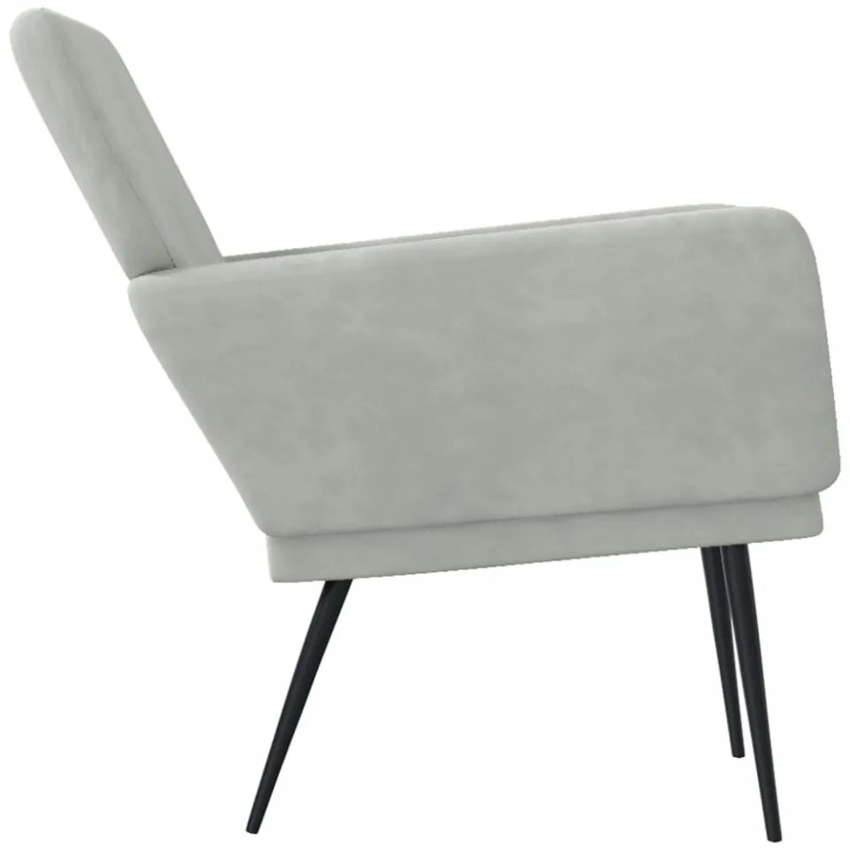 világosszürke bársonyfotel 62 x 79 x 79 cm