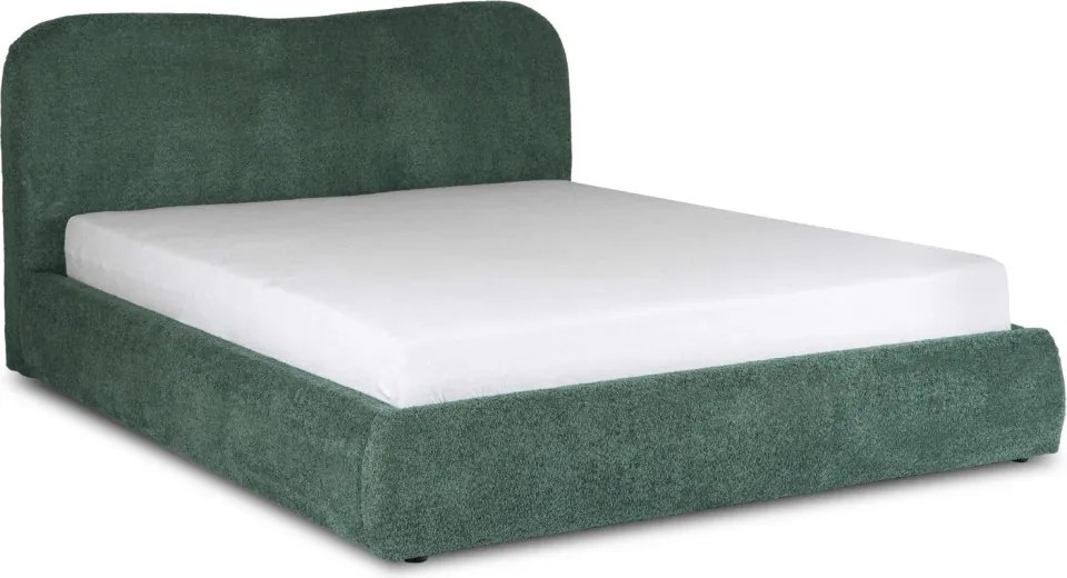 Łóżko 160x200 BRISTOL z Pojemnikiem Zielone Boucle