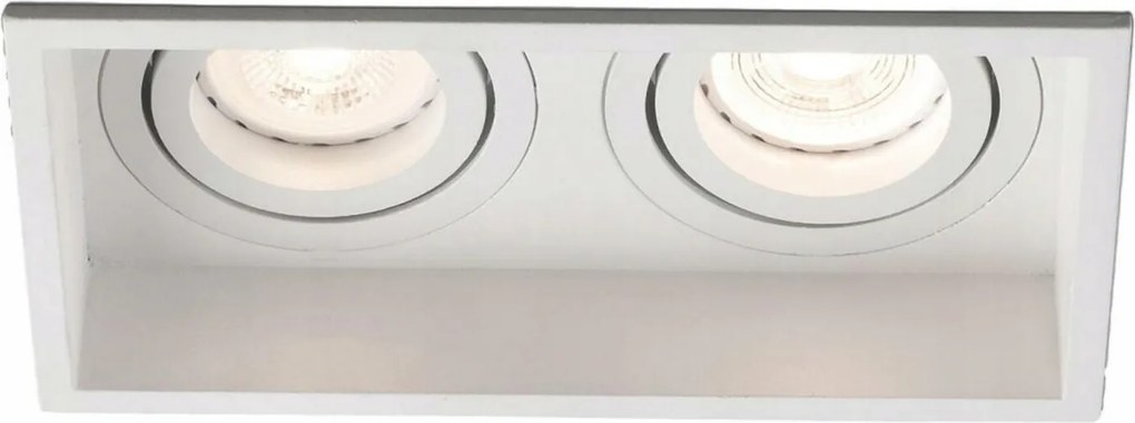 Faro Hyde Sq fehér, állítható, süllyesztett mennyezeti lámpa, 2x GU10, négyzet alakú