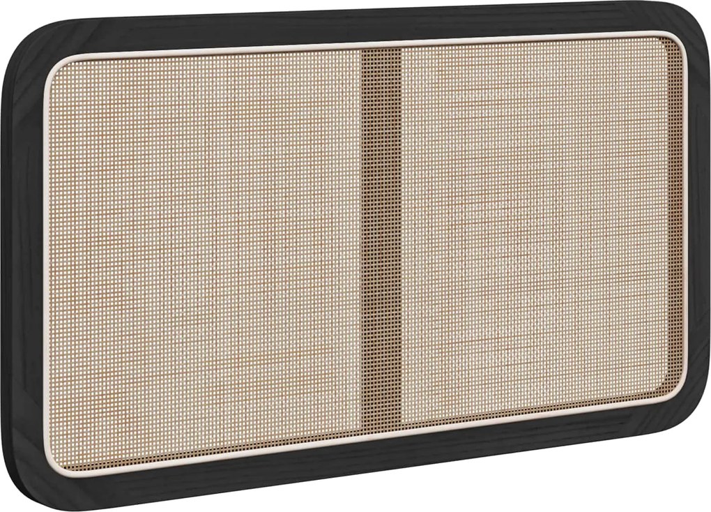 vidaXL Fejtámla fejtámlával Fekete 100 x 55 x 3 cm Rattan