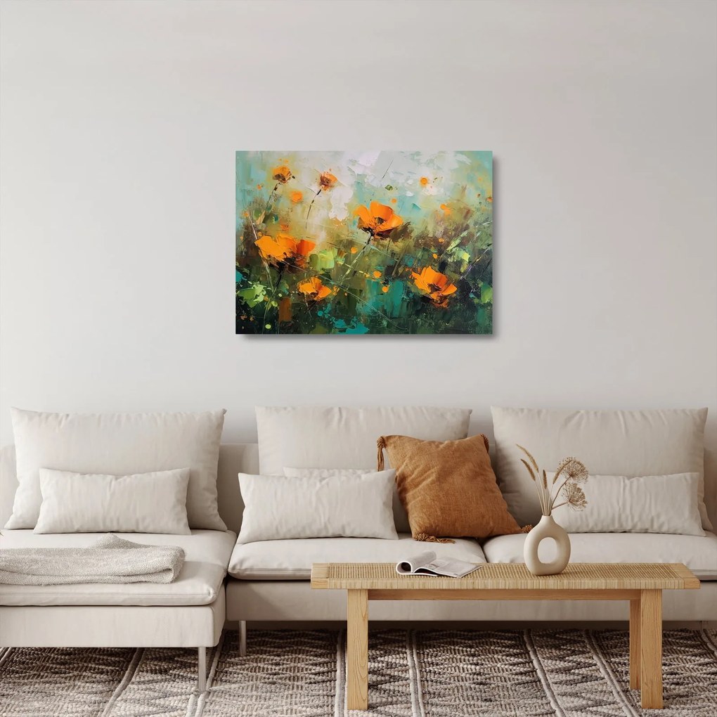 Üveg kép - Virágok (70x50 cm)