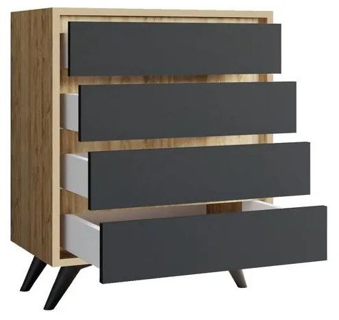 Komód Suvera - Oak, Anthracite