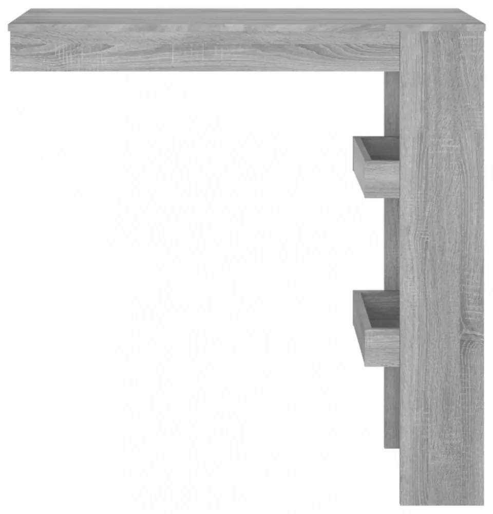 szürke sonoma színű fatermék fali bárasztal 102 x 50 x 45 cm