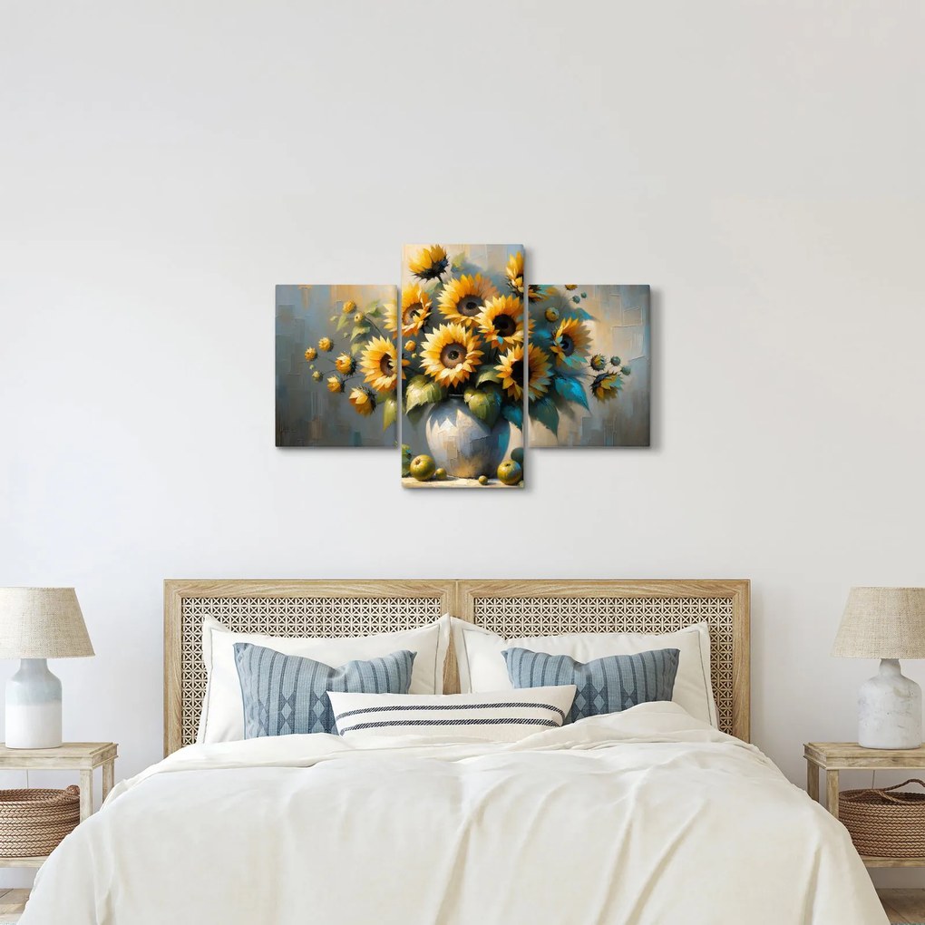 Kép – Napraforgós váza (90x60 cm)