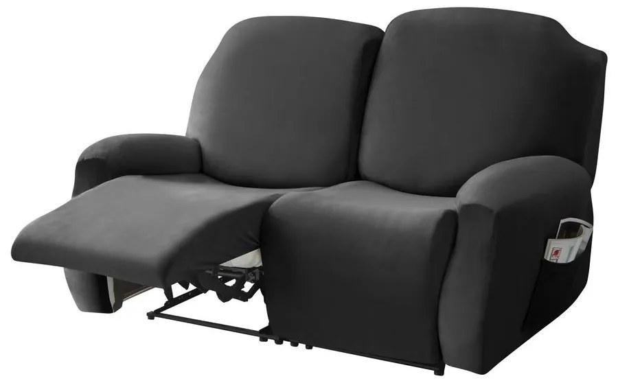 Relax Fotel Huzat (bársonyos, 2 üléses, fekete, rugalmas)