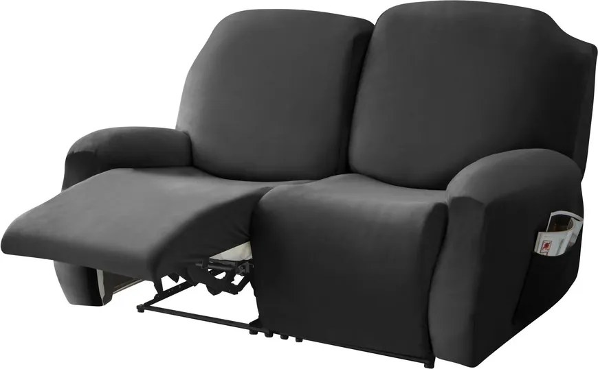 Relax Fotel Huzat (bársonyos, 2 üléses, fekete)