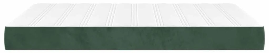 sötétzöld bársony zsebrugós ágymatrac 140x210x20 cm