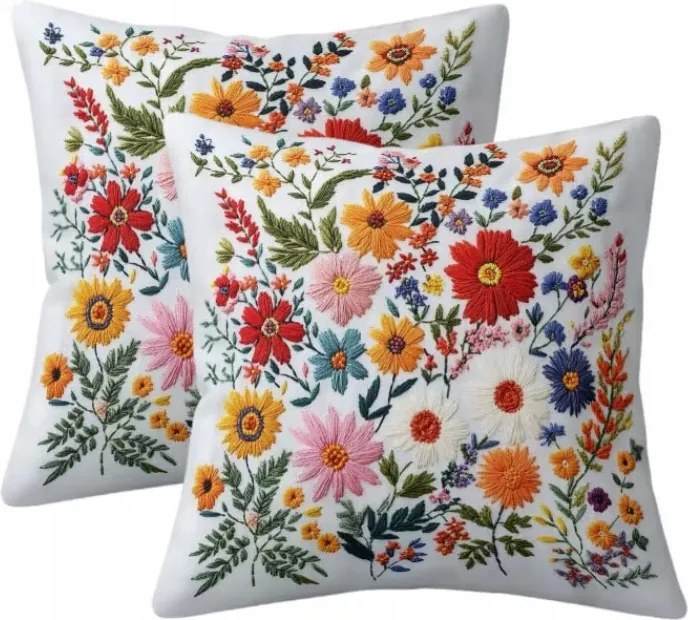 Dekoratív párnahuzat 45x45 cm tavaszi virágok 2 db