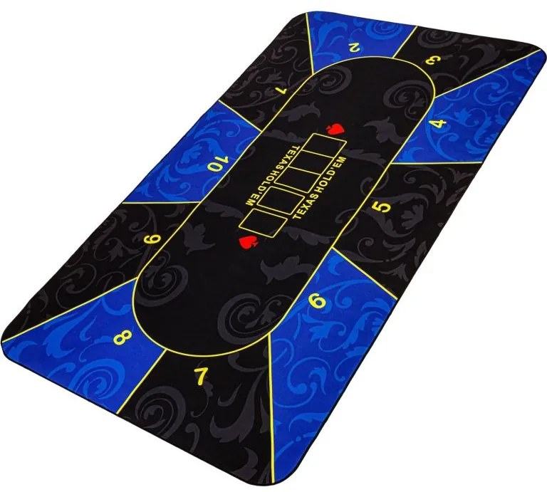 GamesPlanet® Póker asztallap XXL 160 x 80 cm kék