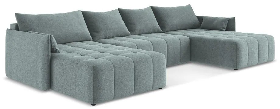 Kék kinyitható-tárolóhelyes (U alakú) sarokkanapé Moku – Makamii