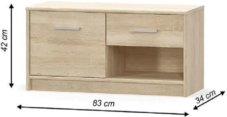 Komód 1D1S, tölgy sonoma, TEYO