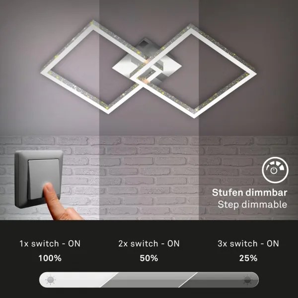 Briloner 3751-019 - LED Dimmelhető mennyezeti lámpa FRAME LED/20W/230V króm