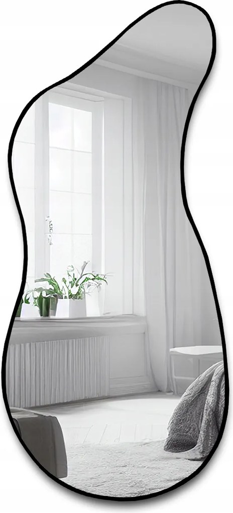 Angelit II szabálytalan tükör fekete Mdf keretben 80X180