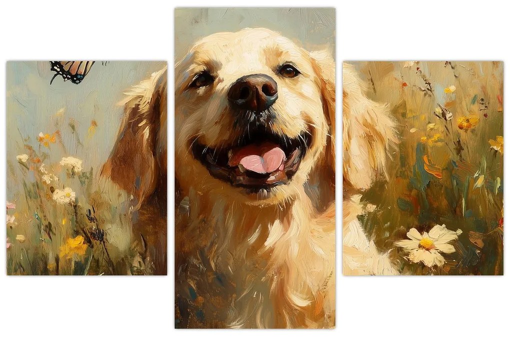 Kép - Boldog kutyus (90x60 cm)