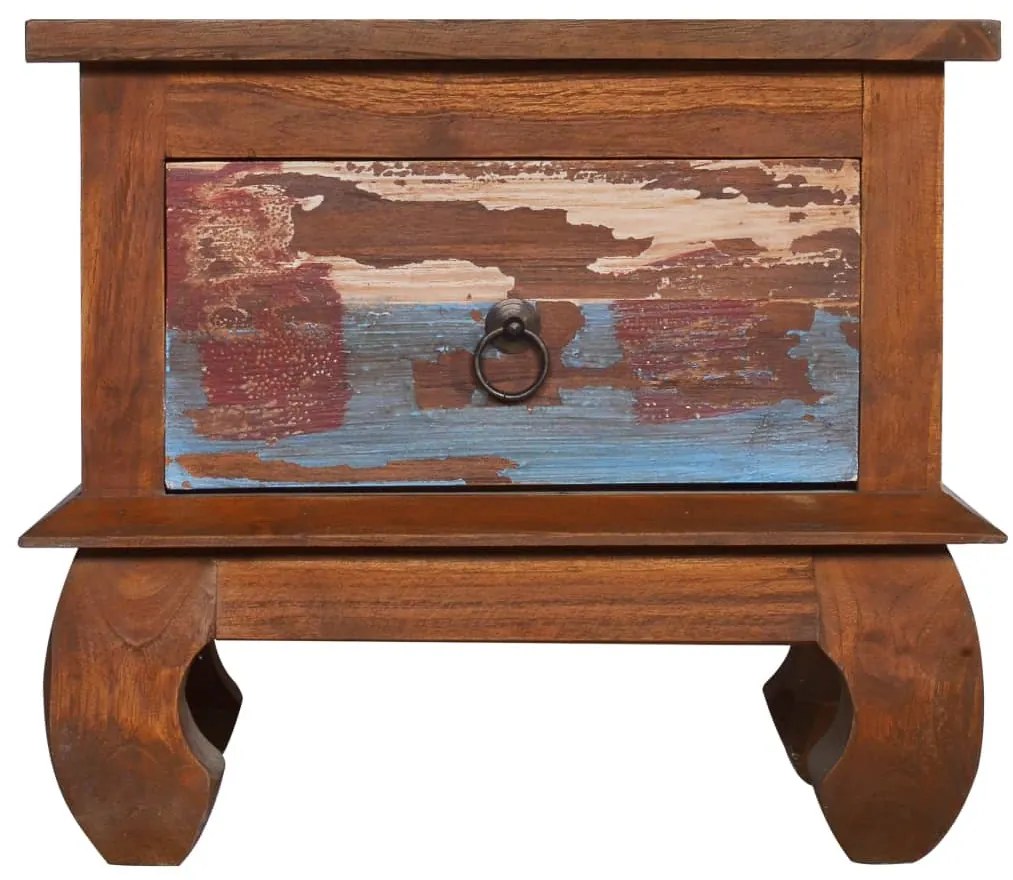 Újrahasznosított tíkfa éjjeliszekrény 45 x 35 x 40 cm