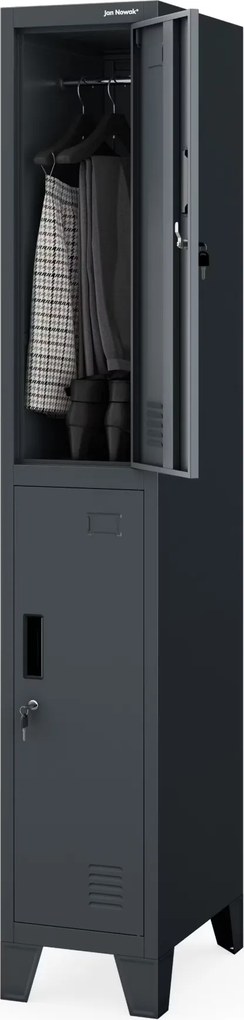 Szociális öltözőszekrény antracit BARTEK 1 Plus 292 x 1720 x 450 mm