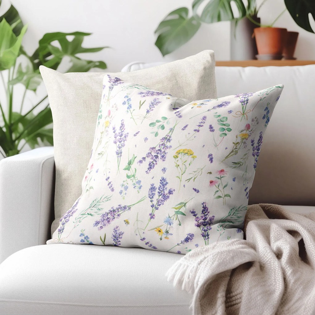 Goldea díszpárnahuzat valencia - levendulás kert 40 x 40 cm