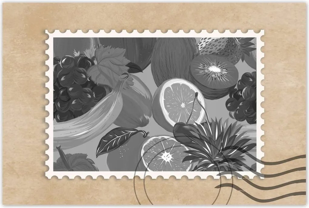 Poszterek 60x40 Citrus szürke Gyümölcsök