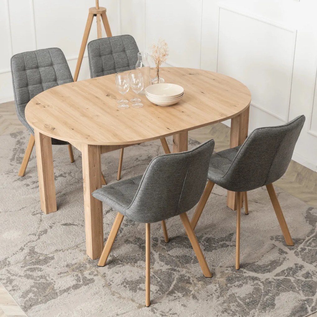 Bővíthető étkezőasztal 102–142 cm Artisan tölgy színben – HARRY