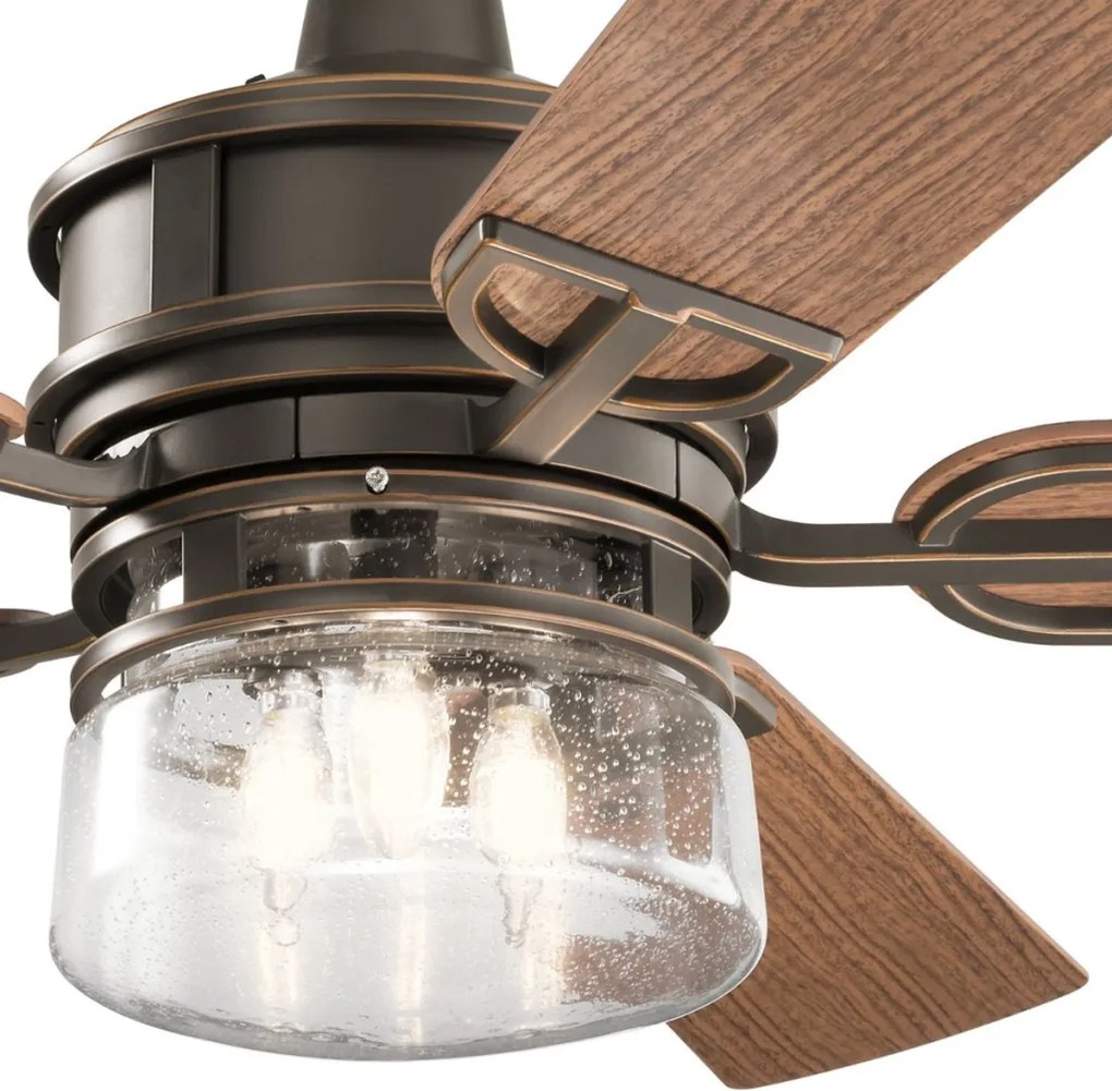 KICHLER KLF-LYNDON-52-OZ LYNDON Ventilátoros lámpa Antik Bronz, Dió, Sötét Dió E27 IP23