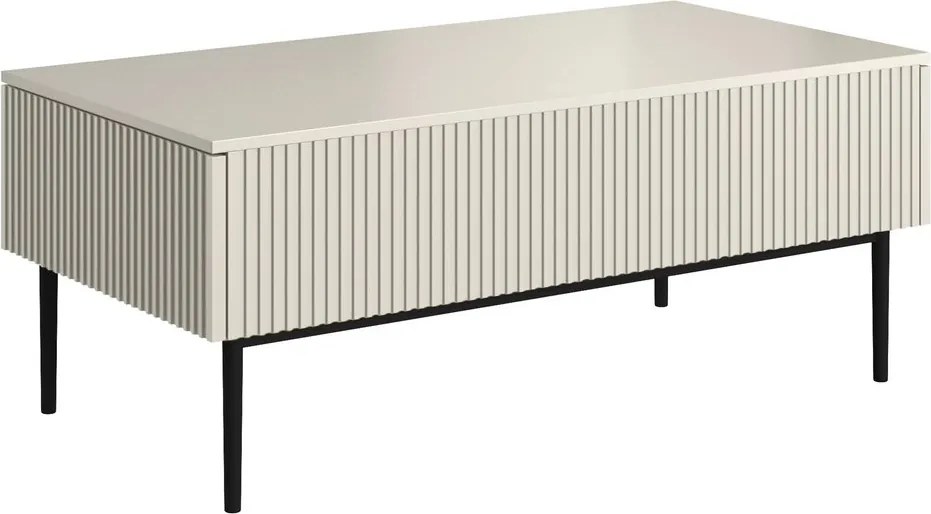Nicole dohányzóasztal 120 cm fiókokkal - kasmír / fekete lábak