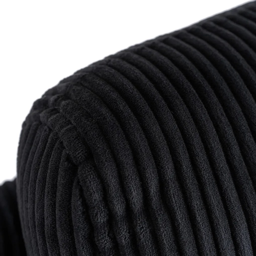 TV és Relaxfotel Fekete Kordbársony Szövettel. TORRES