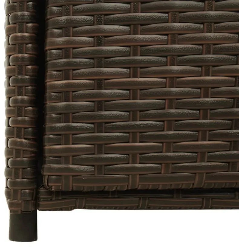 barna polyrattan kerti tárolószekrény 55 x 55 x 111 cm