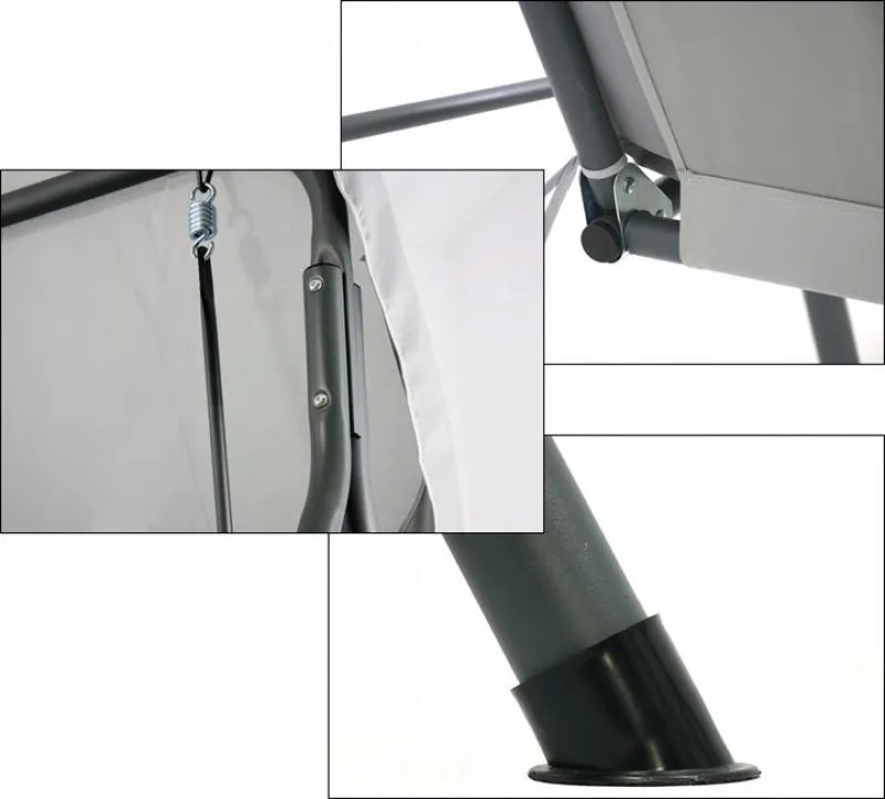 Kerti hinta 170 x 110 x 153 cm - világosszürke