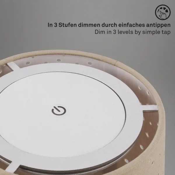 Brilo - LED tölthető asztali lámpa LOLE LED/3W/5V IP44 ezüst