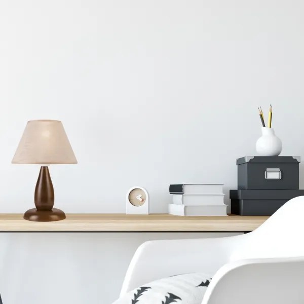 Asztali lámpa PERA 1xE27/60W/230V sötét barna/bükkfa