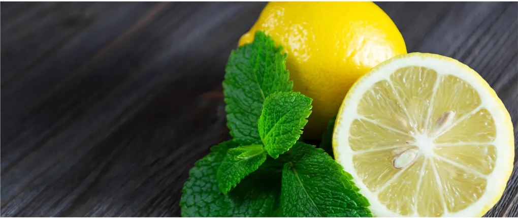 Citrom és a menta az asztalon képe (120x50 cm)
