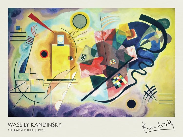 Reprodukció Sárga, Piros, Kék, Wassily Kandinsky