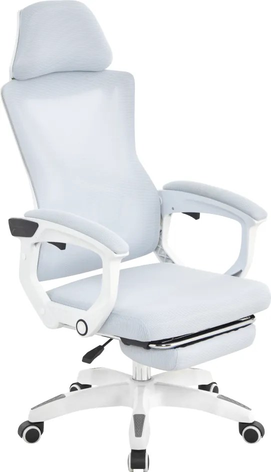 Irodai szék, világosszürke/fehér, teherbírás 150 kg, MALVIN