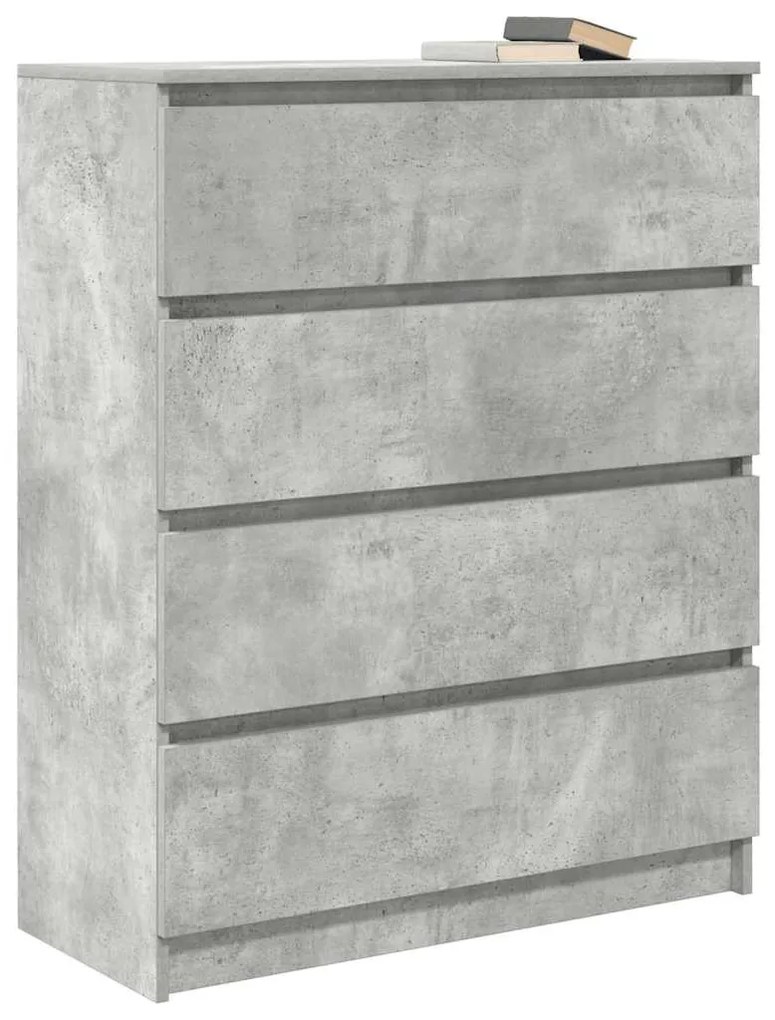 betonszürke szerelt fa tálalószekrény 80x35x99 cm
