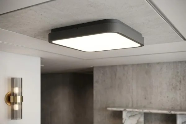Brilagi - ZENNA LED fürdőszobai mennyezeti lámpa 24W/230V 34,5x34,5 cm IP44 antracit