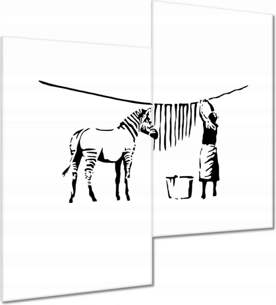 Vászonkép 60x60 Zebra mosás Banksy Csíkok