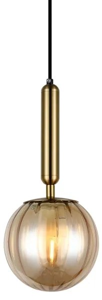 ITALUX PND-2324-1 BRO+AMB - Csillár zsinóron RAVENA 1xE27/5W/230V réz