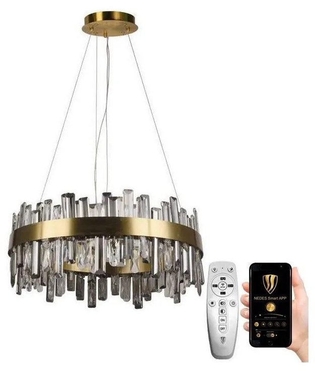 NEDES LED Dimmelhető kristály csillár zsinóron LED/80W/230V + távirányítás ND3598