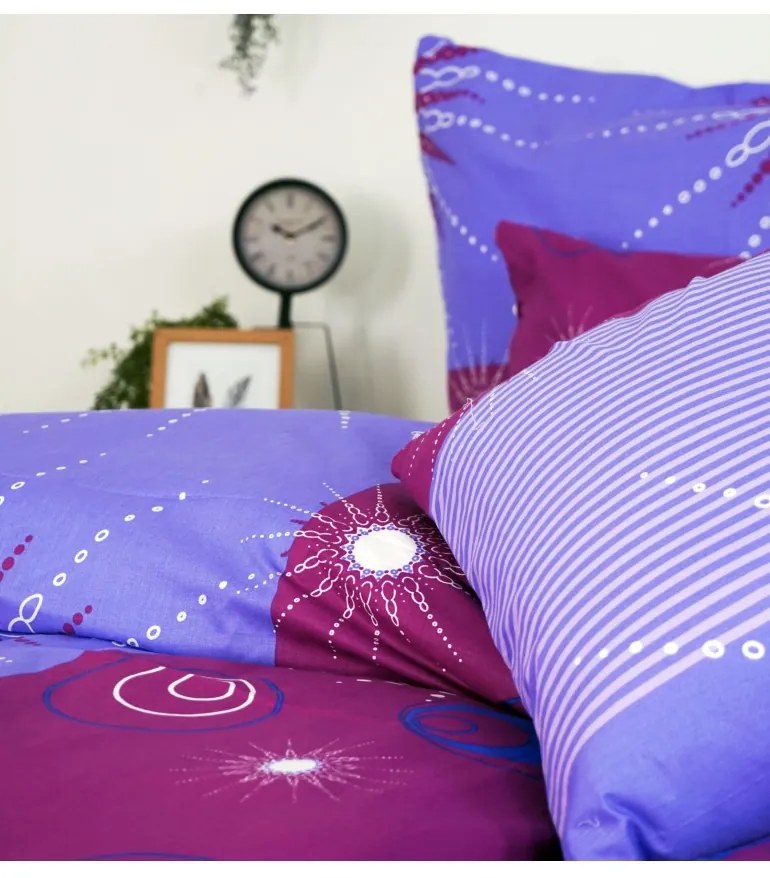 EMI Tilia lila ágyneműhuzat 140x200 + 70x90, A standard egyszemélyes ágy szett tartalma: 1x 140x200 + 1x 70x90