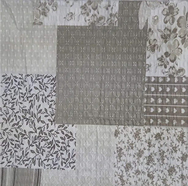 Dekoratív krepp párnahuzat 40x40 Patchwork bézs