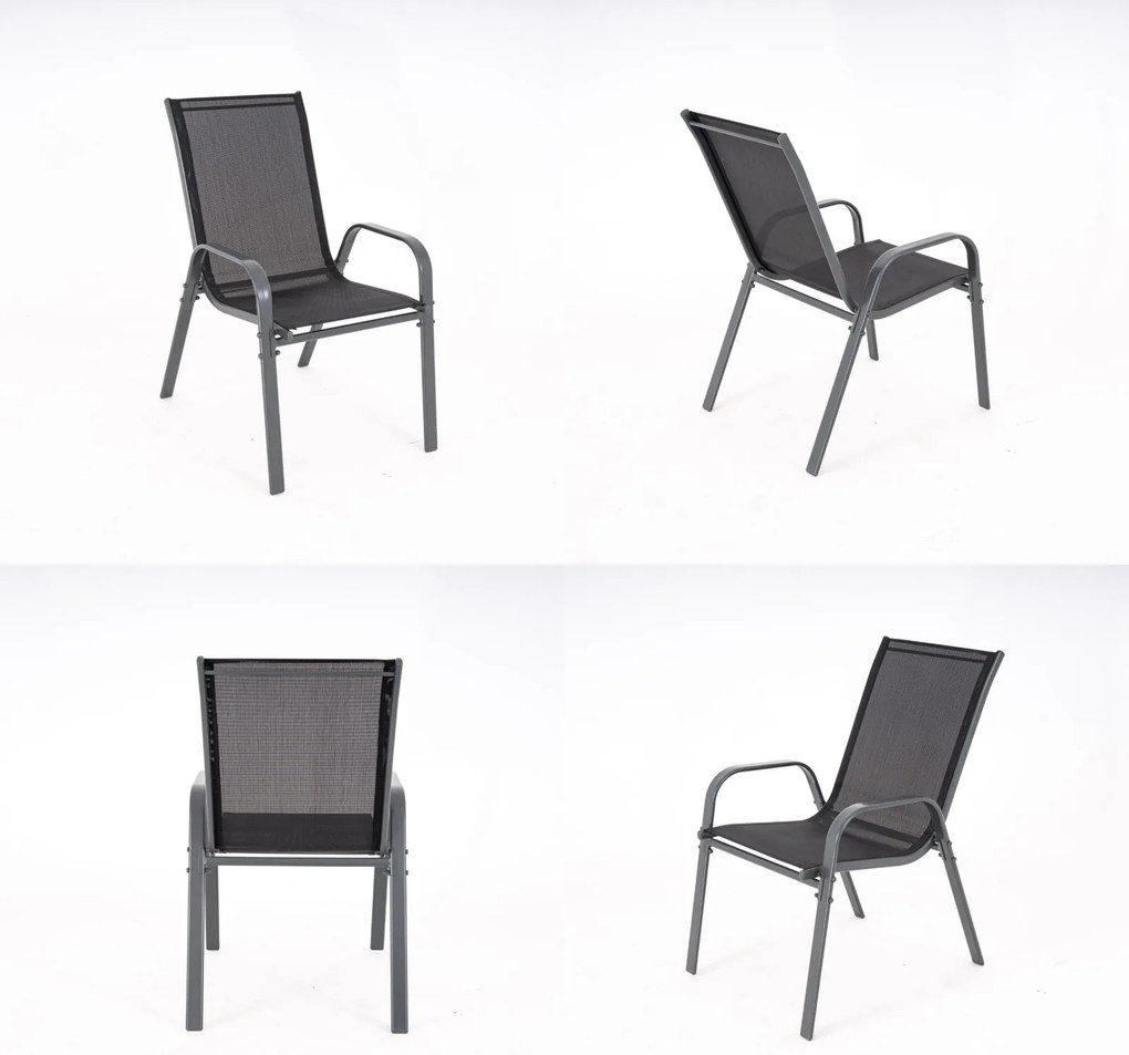 Furnigo Hamburg kerti bútor szett 1+6 - fekete