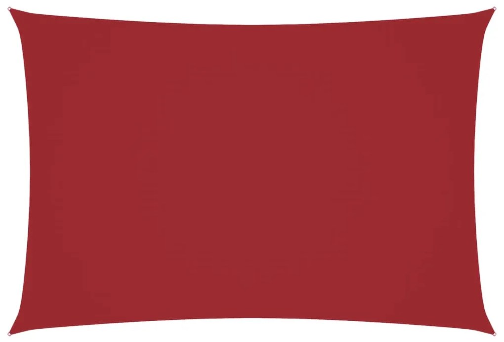 piros téglalap alakú oxford-szövet napvitorla 2,5 x 4,5 m