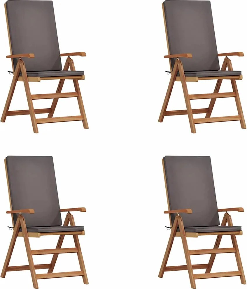 vidaXL Kerti Szék 4 pcs Barna és Szürke 57 x 71,5 x 104 cm