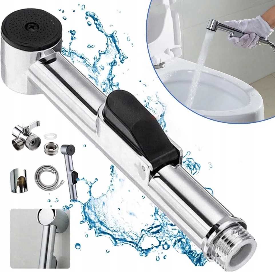 Falra Szerelhető Bidé Csaptelep Szett, Tömlővel És Akasztóval