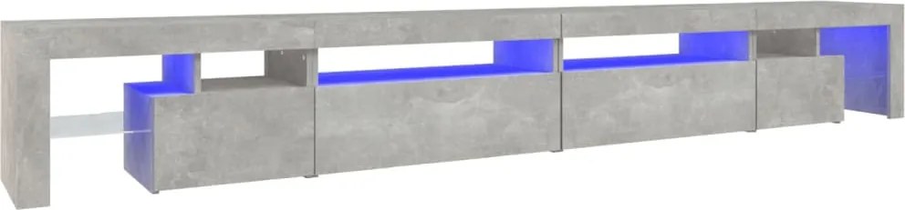 vidaXL betonszürke TV-szekrény LED-lámpákkal 290x36,5x40 cm