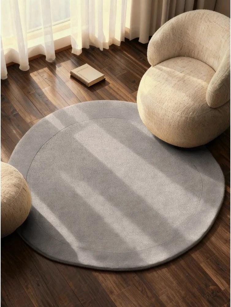 Szürke kézi szövésű gyapjúkeverék kerek szőnyeg ø 160 cm Kari Organic – Villeroy&amp;Boch